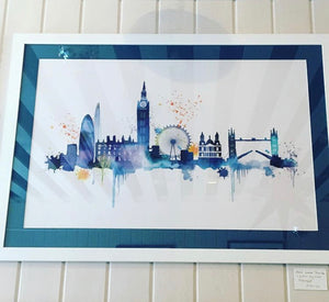 Blue London Skyline Print - Limited Edition