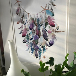 Shells & Feather Garland Print - Limited Edition