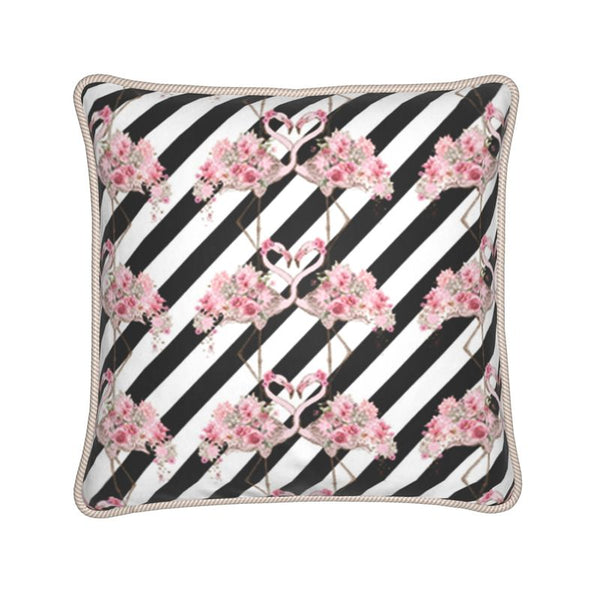 Entwined Flamingo Silk Cushion