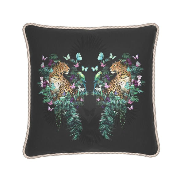 Twin Leopards Silk Cushion