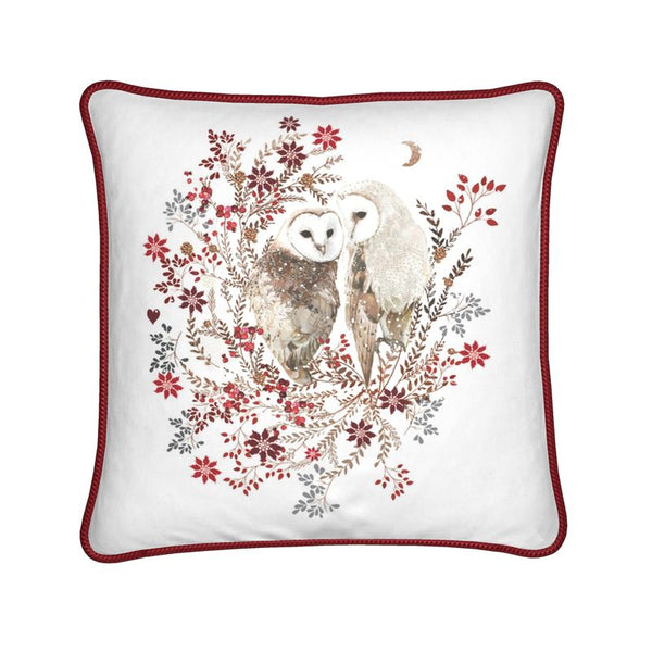 Winter Owls Silk Cushion