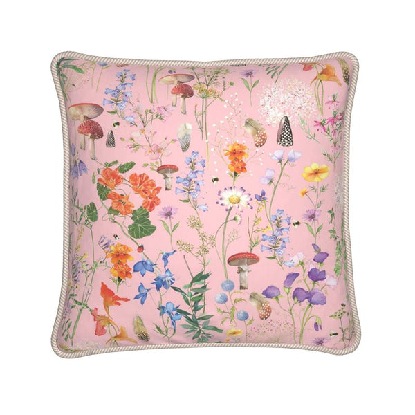 Wild Walk Silk Cushion - Blush Pink