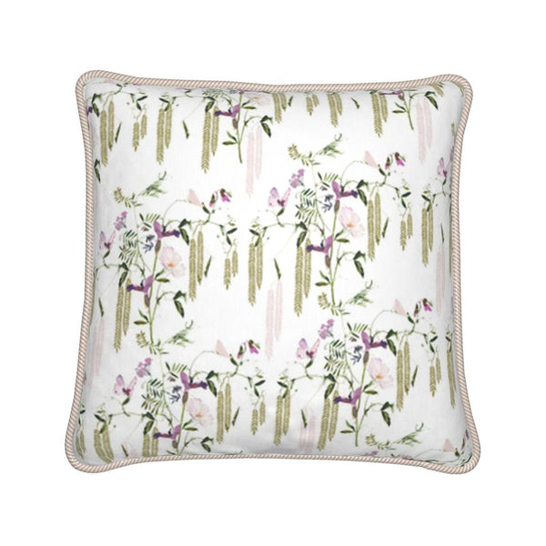 Pink Butterfly Floral Silk Cushion