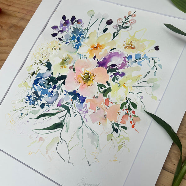 Summer Thornton Original Watercolour & Ink Artwork 'Delicate Spray'