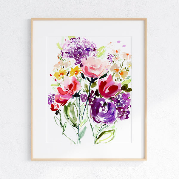 Summer Thornton Original Watercolour & Ink Artwork 'Bright Blooms'