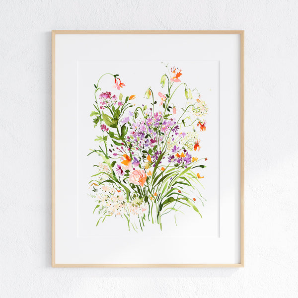 Summer Thornton Original Watercolour & Ink Artwork 'Wild Floral"