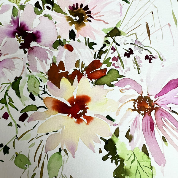 Summer Thornton Original Watercolour & Ink Artwork 'Wild Floral 2'