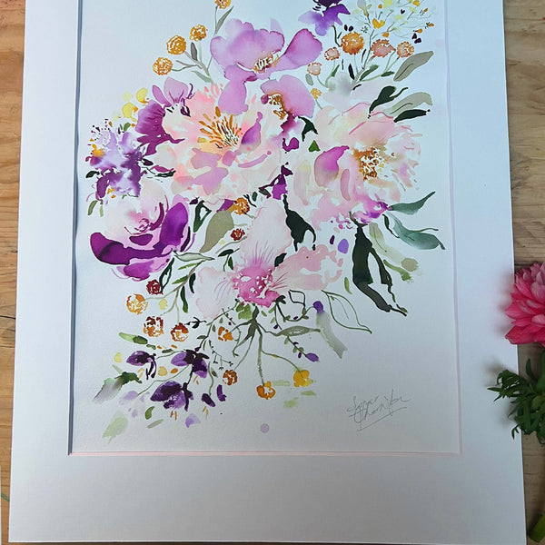 Summer Thornton Original Watercolour & Ink Artwork 'Wild Rose'