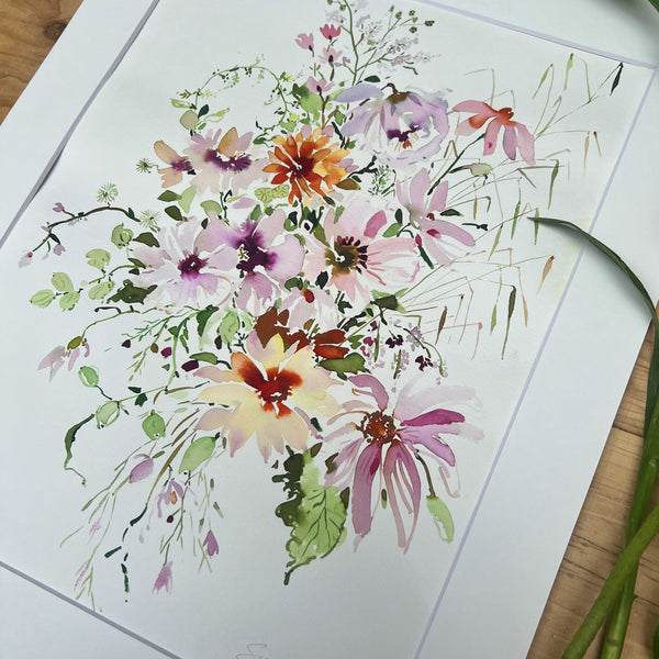 Summer Thornton Original Watercolour & Ink Artwork 'Wild Floral 2'