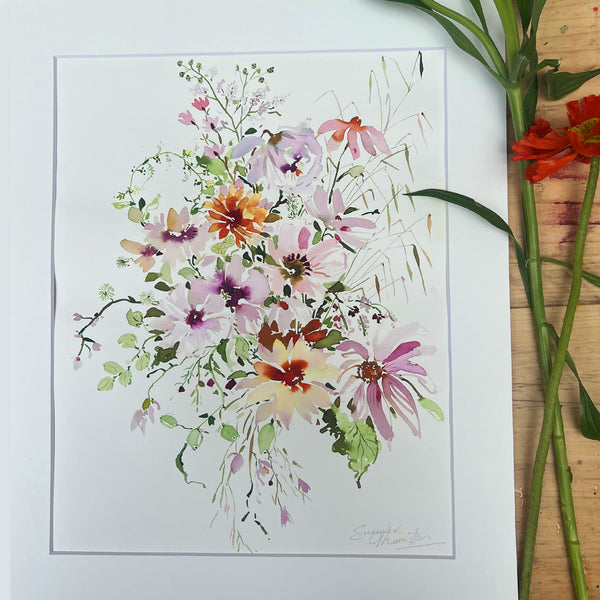 Summer Thornton Original Watercolour & Ink Artwork 'Wild Floral 2'