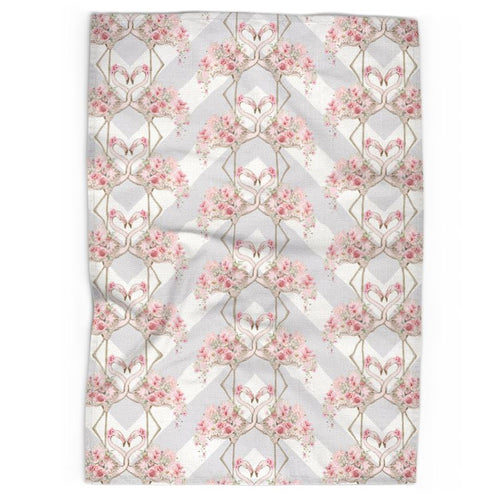 Floral Flamingo Tea Towel