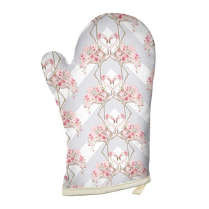 Floral Flamingos Oven Glove