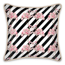 Load image into Gallery viewer, Entwined Flamingo Silk Cushion