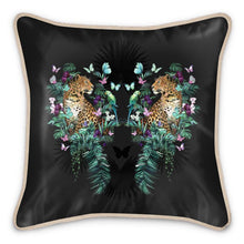 Load image into Gallery viewer, Twin Leopards Silk Cushion
