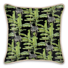 Load image into Gallery viewer, Tropical Zebras Silk Cushion