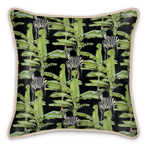 Tropical Zebras Silk Cushion