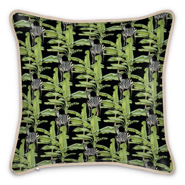 Tropical Zebras Silk Cushion