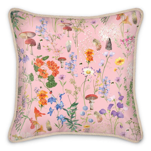 Wild Walk Silk Cushion - Blush Pink
