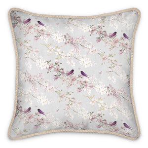 Chateaux Birds Silk Cushion