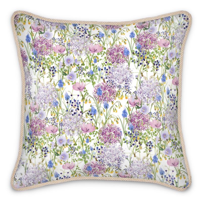 Allium Floral Silk Cushion