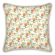 Load image into Gallery viewer, Australian Floral Silk Cushion - Peachy Pink