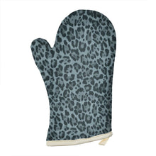 Load image into Gallery viewer, Petrol Blue Leopard Print Oven Glove
