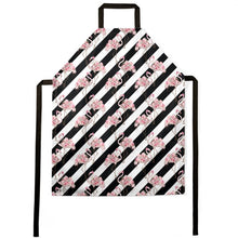 Load image into Gallery viewer, Floral Flamingos Black Stripe Apron